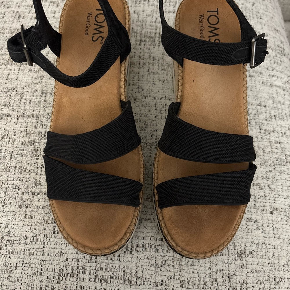TOMS Women's Black Strap Sandals